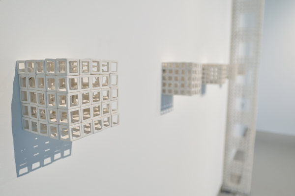 Cube,variable size porcelain clay, steel, 2013.JPG